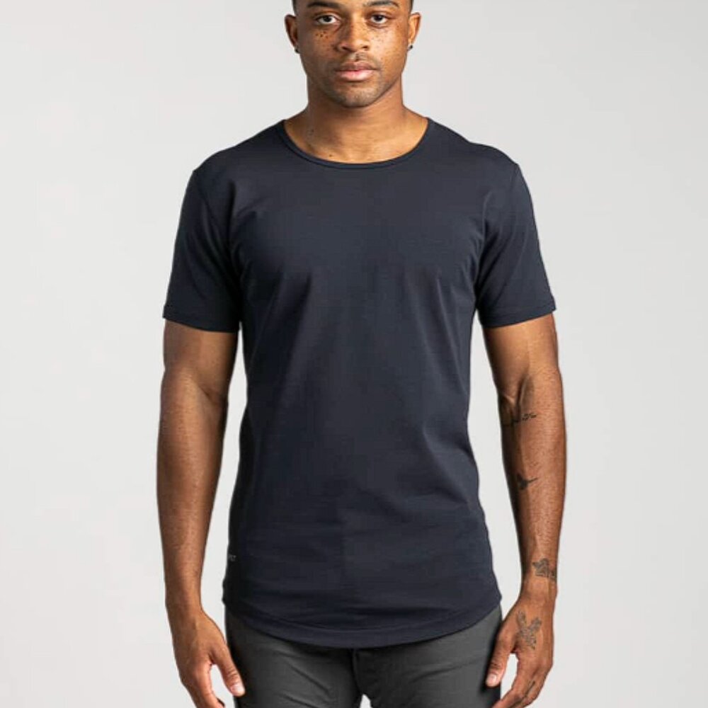 BYLT Basics LUX Navy Wide Neck Tee